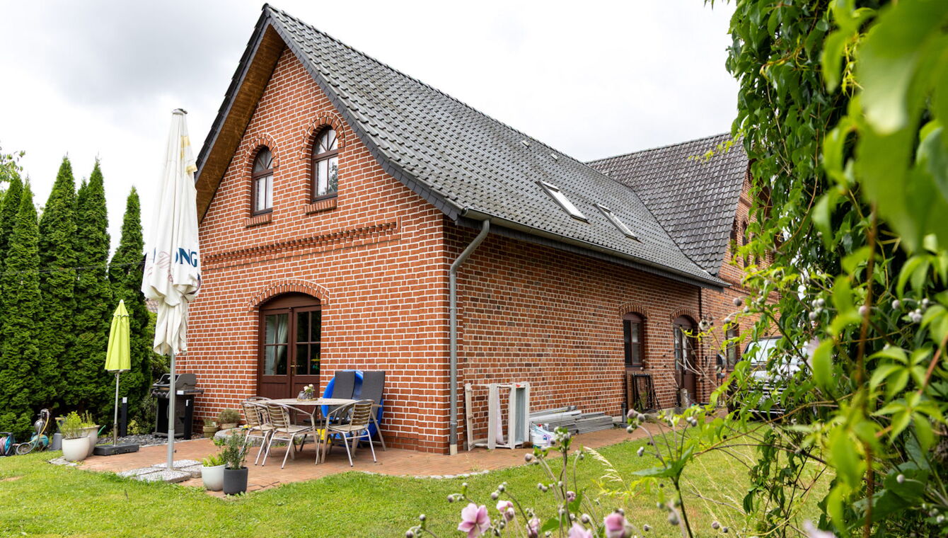 Rückansicht Whg. hinten mit Terrasse